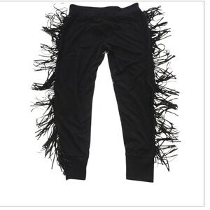 Young Fabulous & Broke size large rare fringe  joggers w/ silver embellishments